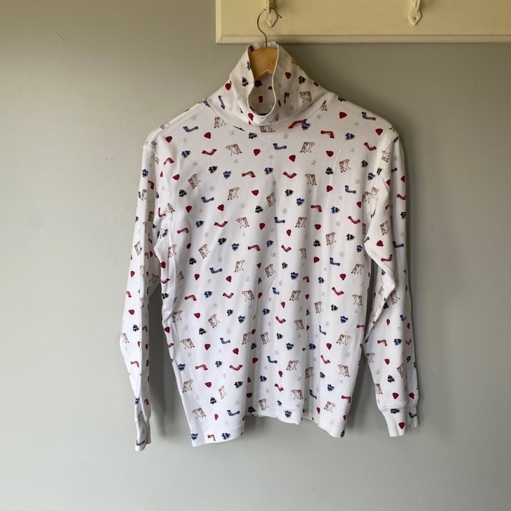 Vintage Cherokee Christmas winter Holiday pattern turtleneck top